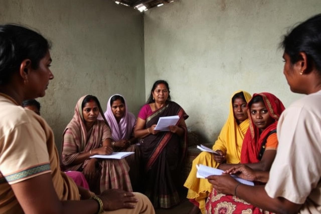 A village women's collective meeting